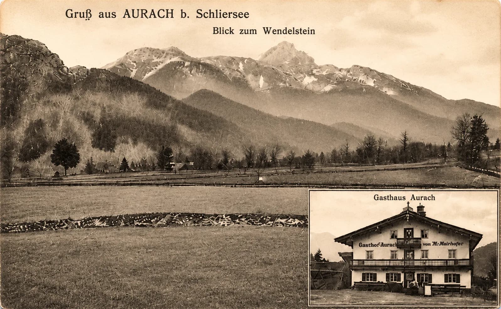 Alte Ansichtskarte des Gasthofs aus vergangenen Zeiten